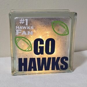 Seattle Seahawks Christmas Glass Block LED Light Display #12 Fan Go Hawks